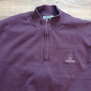Cutter & Buck Pullover Mens Extra Large Purple Golf Riverton Windtec Quarter Zip